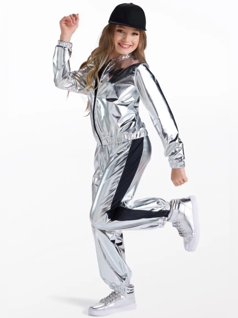 Silver unisex metallic hip hop costume